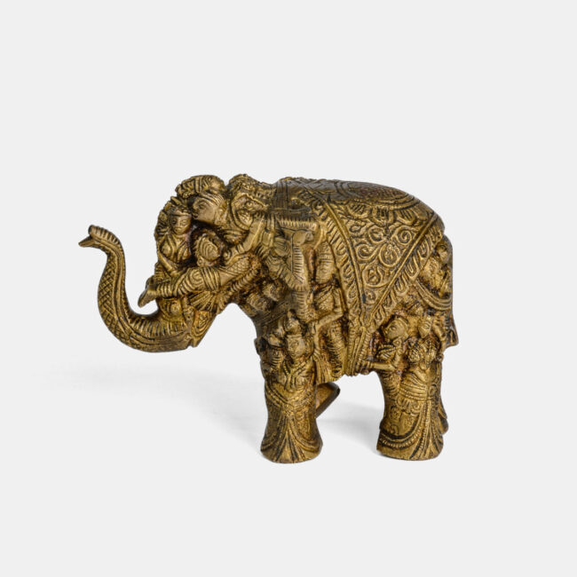 Brass Elephant - With Carving - Image 2