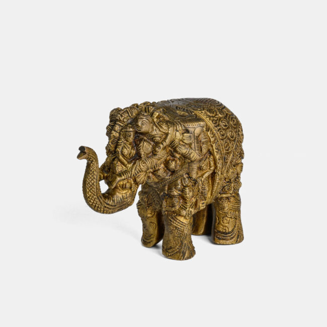 Brass Elephant - With Carving - Image 3