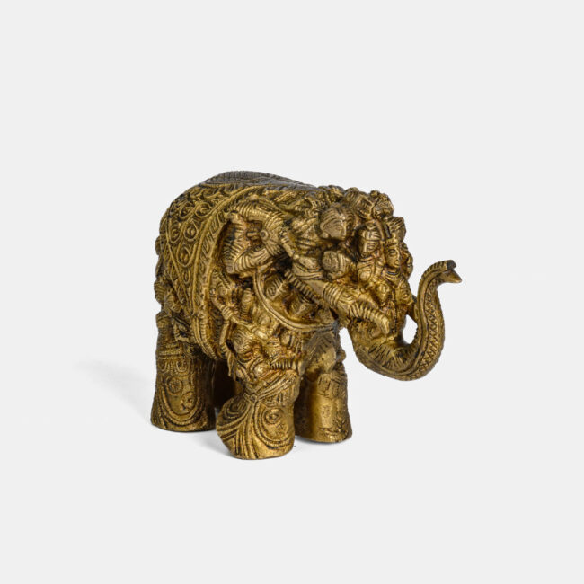 Brass Elephant - With Carving - Image 4