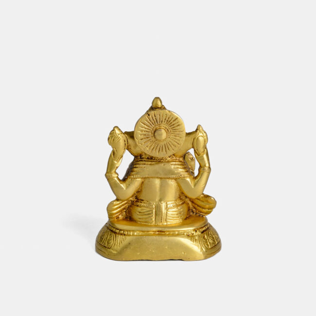 Brass Ganesha - Seated On Yalli Carved Base - Image 5