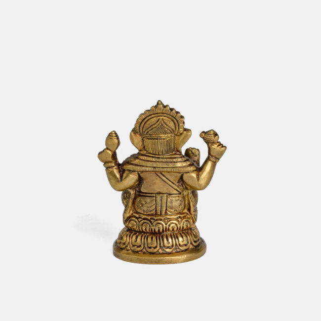 Brass Ganesha - Seated On Round Base - Image 4