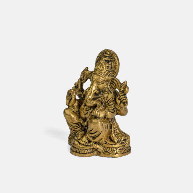 Brass Ganesha - Seated On Curved Base - Image 3