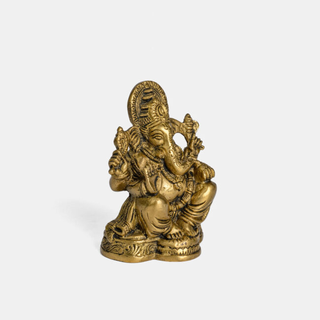 Brass Ganesha - Seated On Curved Base - Image 5