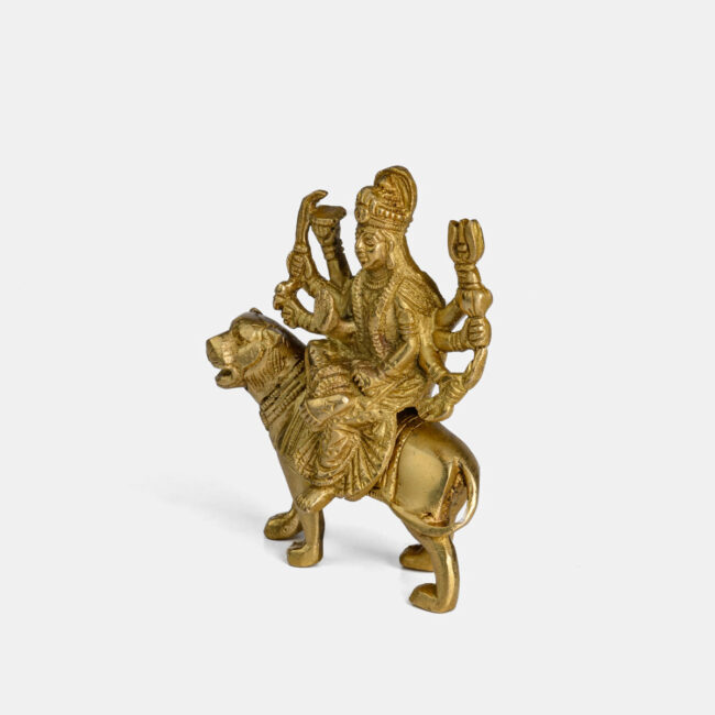 Brass Durga - Seated On Tiger - Image 3