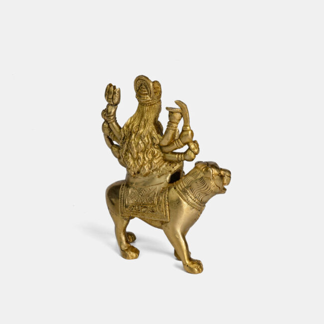 Brass Durga - Seated On Tiger - Image 6