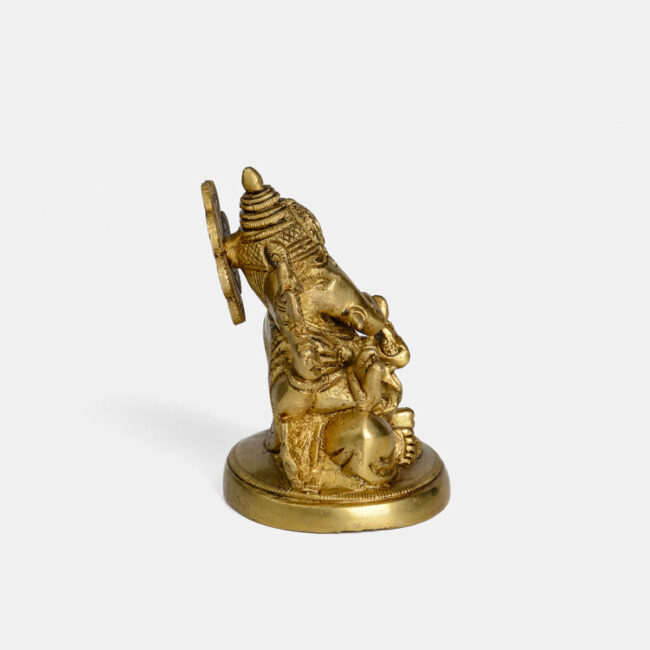 Brass Ganesha - With Flower Halo - Image 5