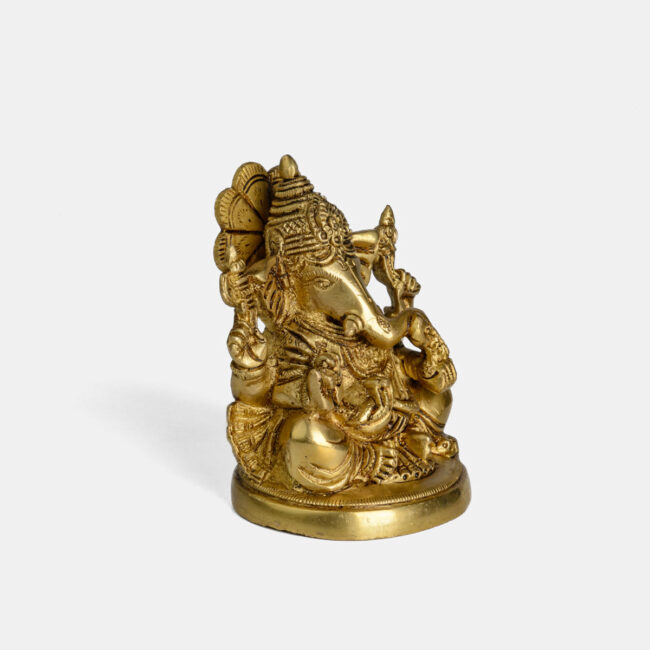 Brass Ganesha - With Flower Halo - Image 6