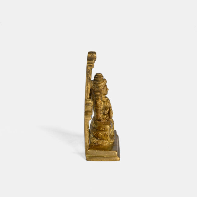 BRASS LAXMI - SEATED ON RECTANGLE BASE, WITH YALLI ARCH