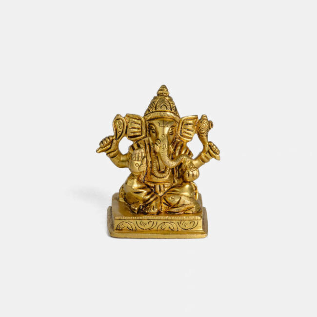 Brass Ganesha - Seated On Square Base - Image 2