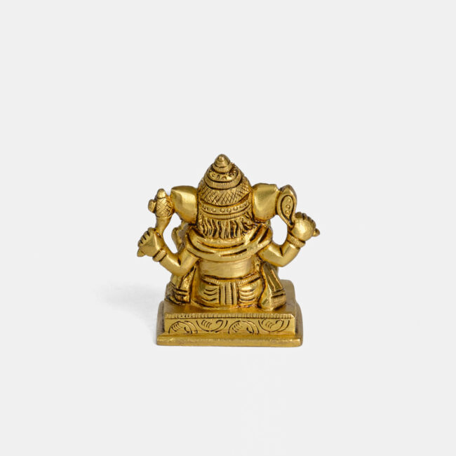 Brass Ganesha - Seated On Square Base - Image 4