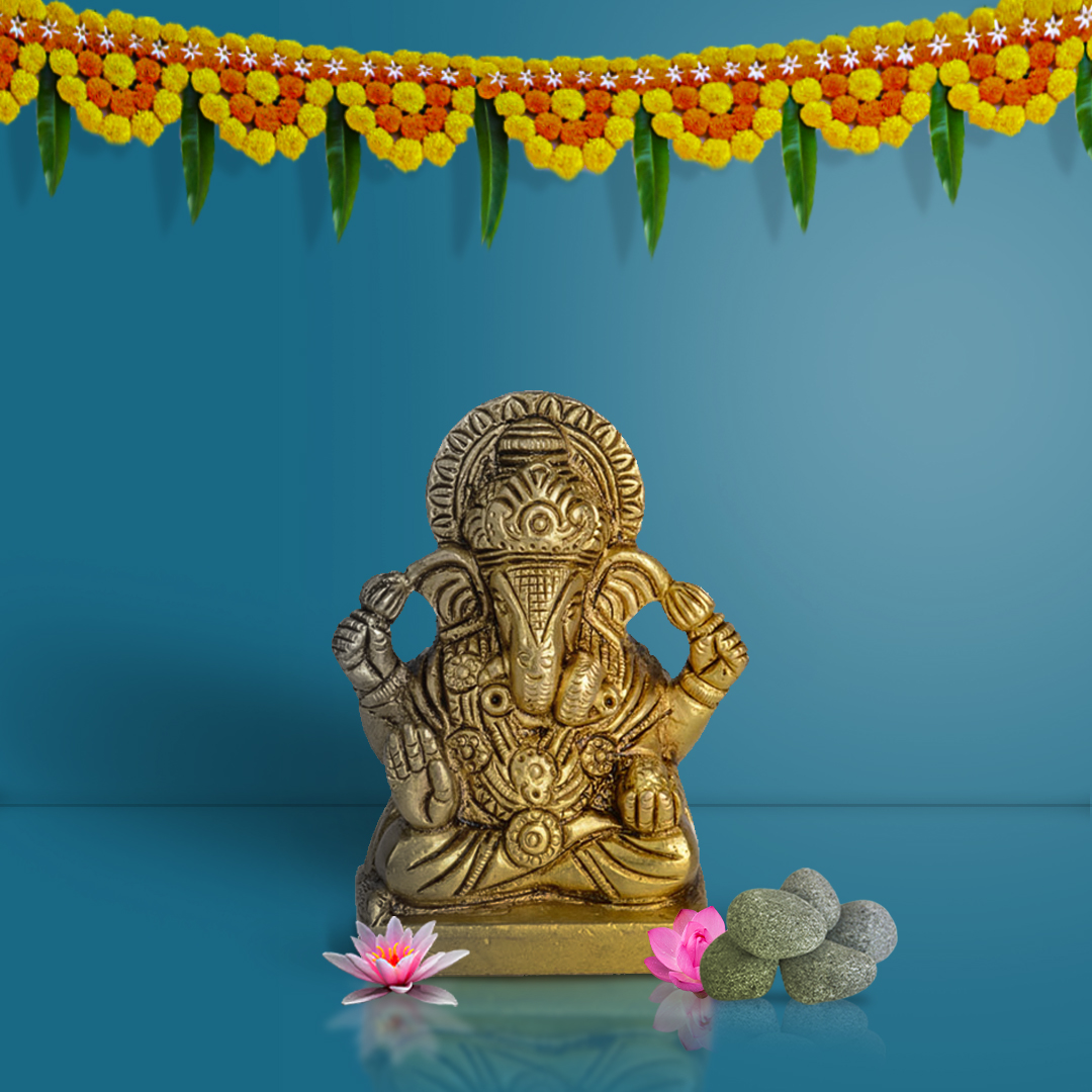 Brass Ganesha – Dagdusheth Form (Poona)