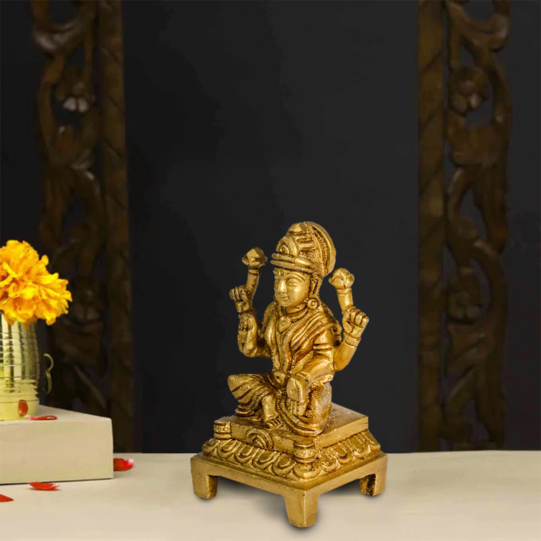 Brass Laxmi – Seated On Chowki