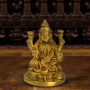 BRASS LAXMI - SEATED WITH OWL, ON ROUND BASE