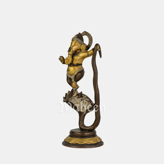 Brass Kalinga Nartana Ganapati - Image 3