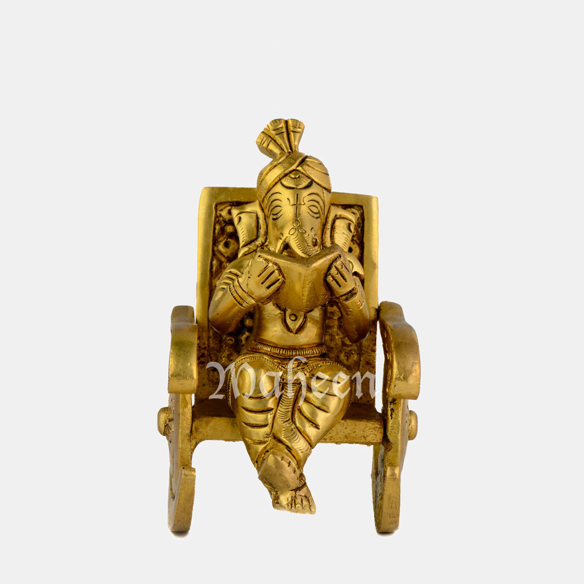 Brass Ganesha – Seated On Rocking Chair