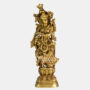 Brass Radha - Dancing On Lotus Carved Base