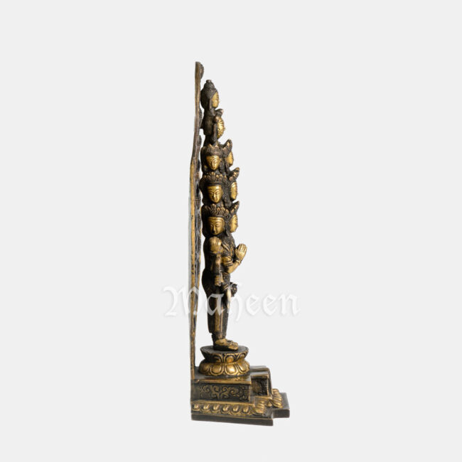 Brass Avalokiteswara Bodhisattva - with 11 heads - Image 5