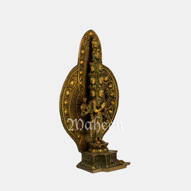 Brass Avalokiteswara Bodhisattva – with 11 heads - Image 4