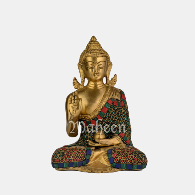 Brass Buddha in Abhaya Mudra
